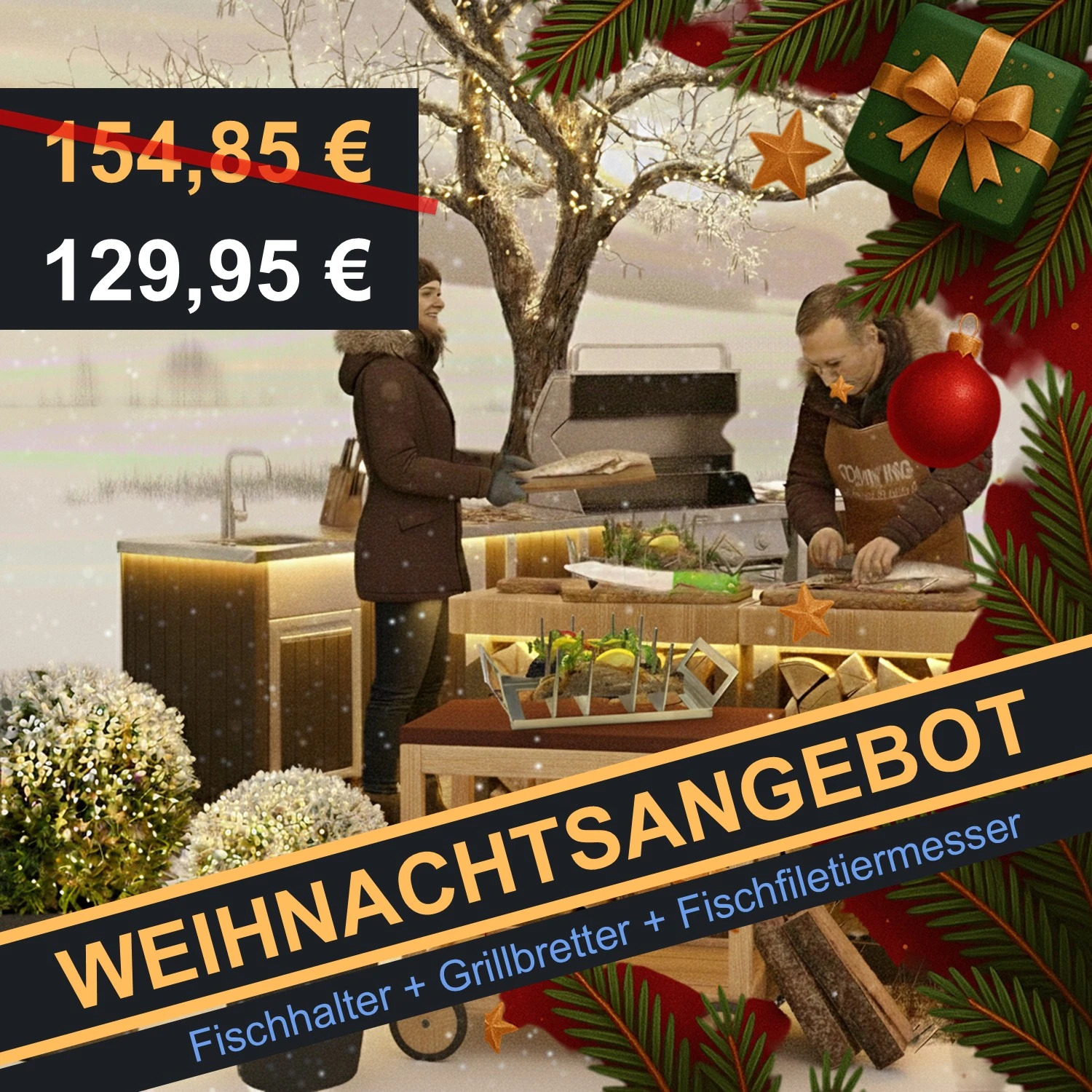 Fisch Grill-, Back- und Räucherset