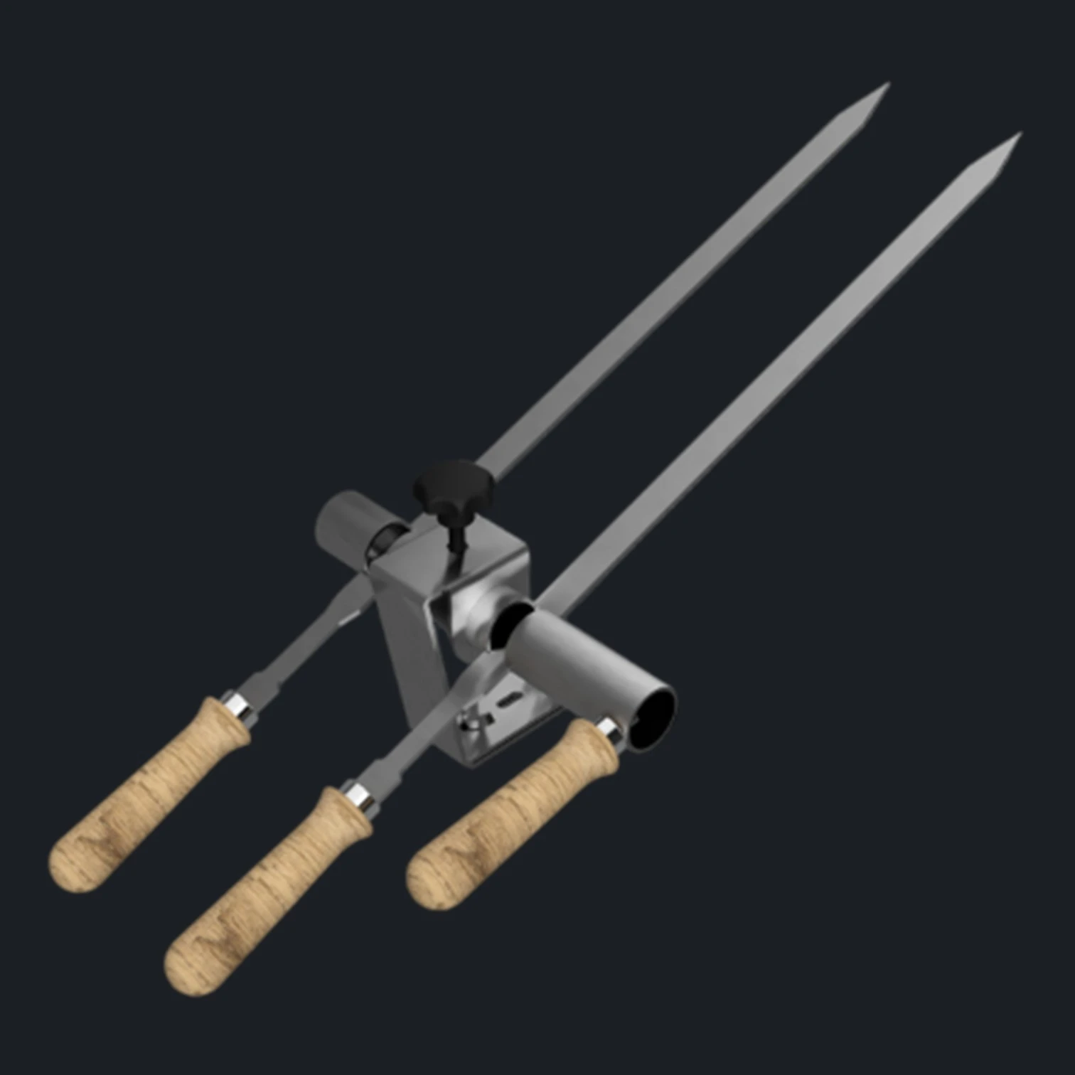 Steckerlfisch Grillaufsatz für 2 Fische I Edelstahlspieß I Gas- und Kohlegrill