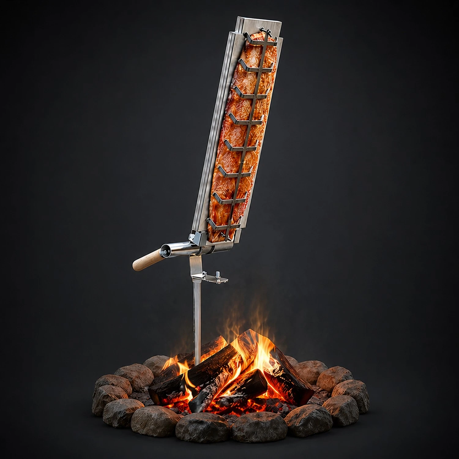 Flammlachsbrett 600x180 mm I Lagerfeuer (Edelstahl)