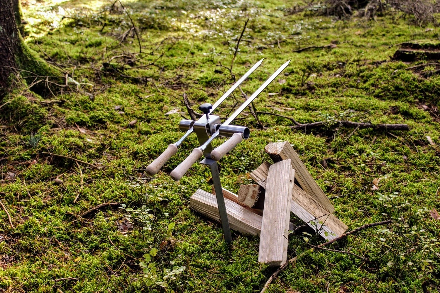 Steckerfisch Grillaufsatz für 2 Fische I Edelstahlspieß I Lagerfeuer