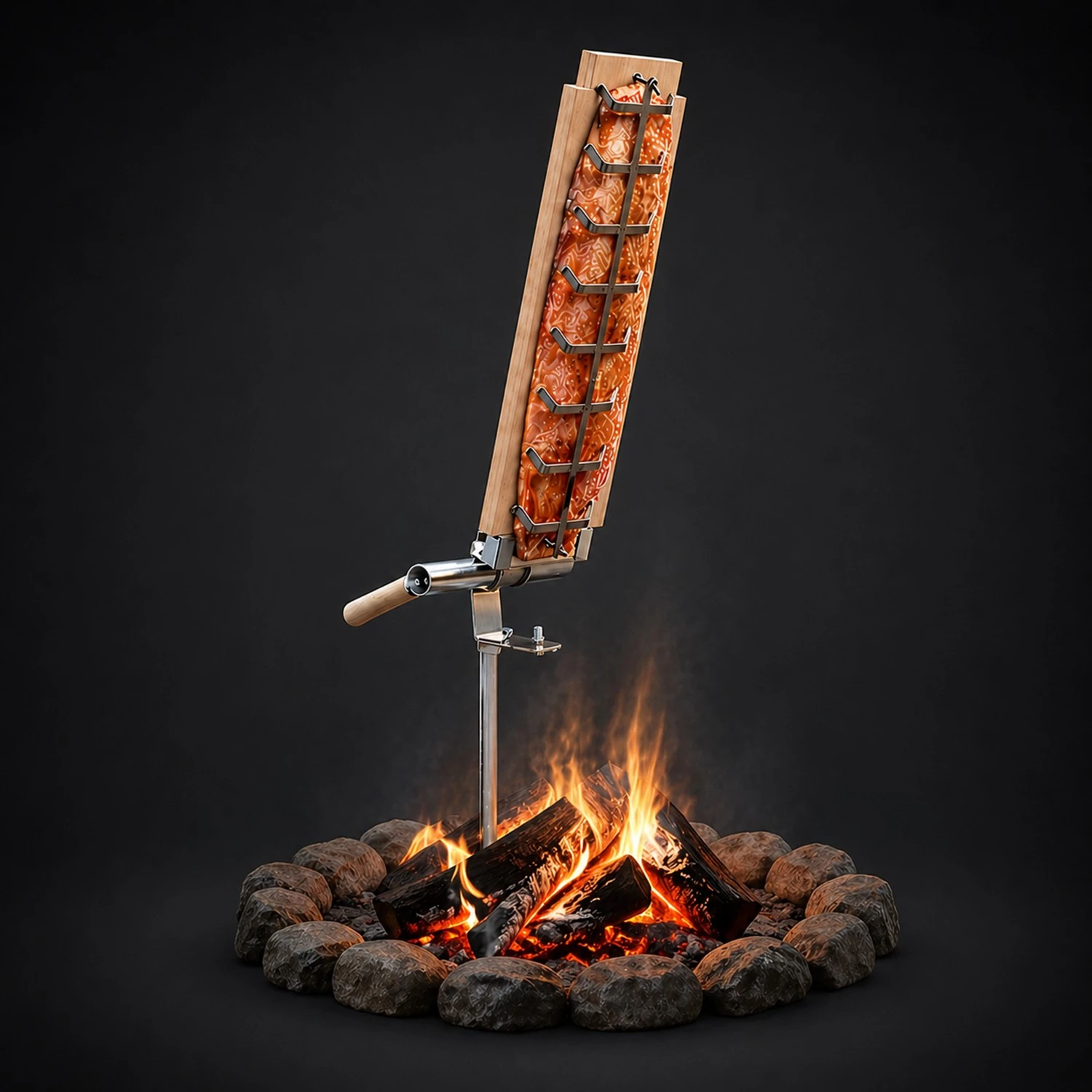Flammlachsbrett 600x180 mm I Lagerfeuer (Buchenholz)