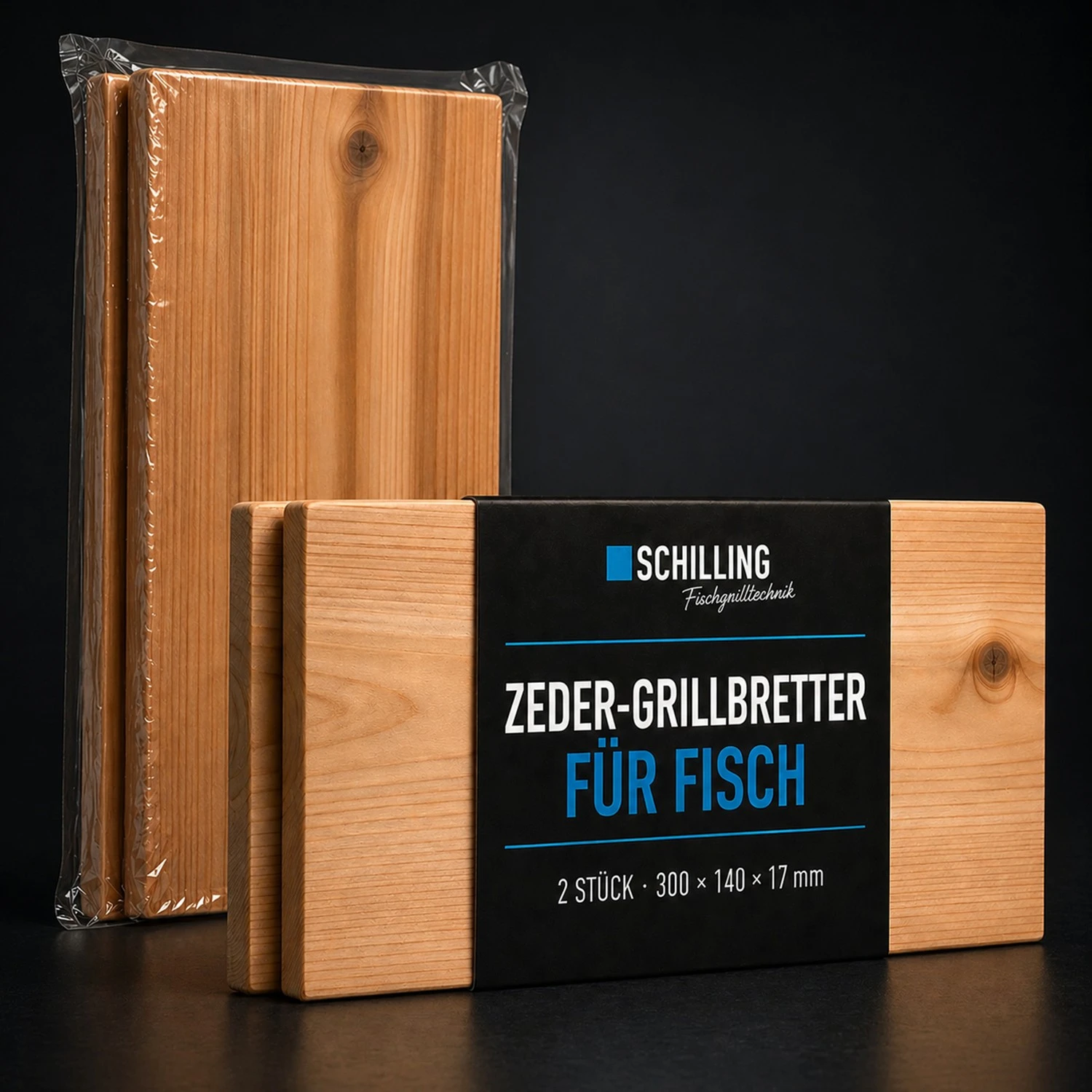 Grillbrett / Räucherbrett 30x14x1,7 cm aus Zeder (2er Pack)