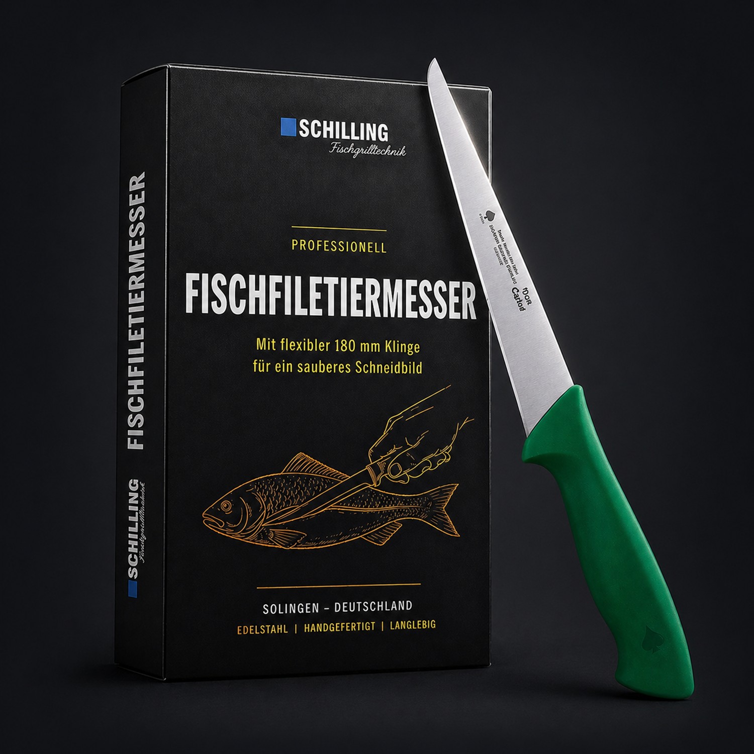 Messer und Werkzeuge für die Vorbereitung von Fisch