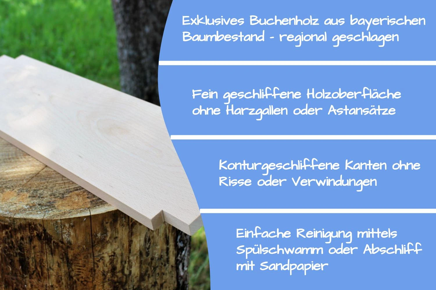 Flammlachsbrett 600 x 180 mm II passend zu Flammlachsadapter & Fischhaltesystem (Buchenholz)