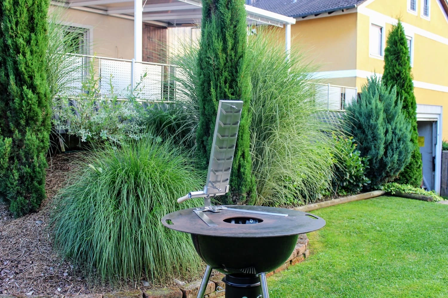 Flammlachsbrett 500x140 mm I mit Standfuß für Grillplatte (Edelstahl)