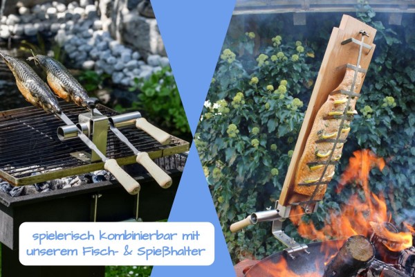 Flammlachsbrett 600 x 180 mm II passend zu Flammlachsadapter & Fischhaltesystem (Buchenholz)