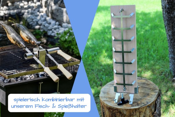 Flammlachsbrett 500 x 140 mm II Nachrüstset für Fischhaltesystem (Buchenholz)