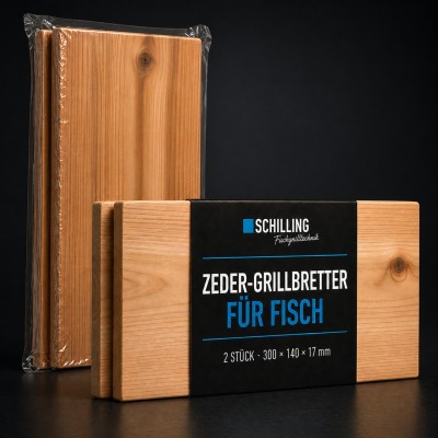 Grillbrett / Räucherbrett 30x14x1,7 cm aus Zeder (2er Pack)