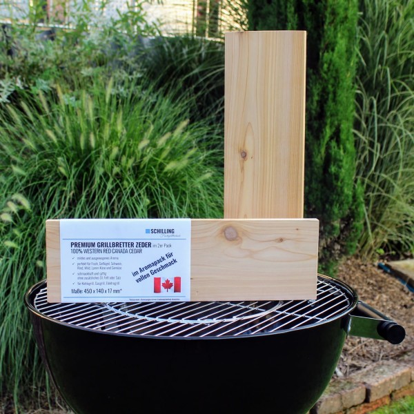 Grillbrett / Räucherbrett 45x14x1,7 cm aus Zeder (2er Pack)