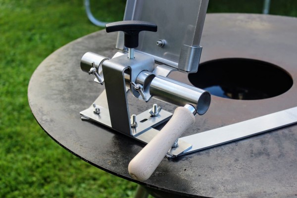 Flammlachsbrett 500x140 mm I mit Standfuß für Grillplatte (Edelstahl)