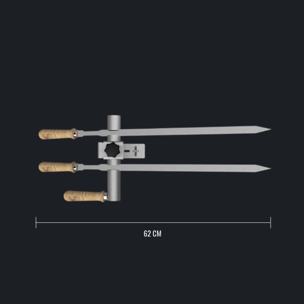 Steckerlfisch Grillaufsatz für 2 Fische I Edelstahlspieß I Gas- und Kohlegrill